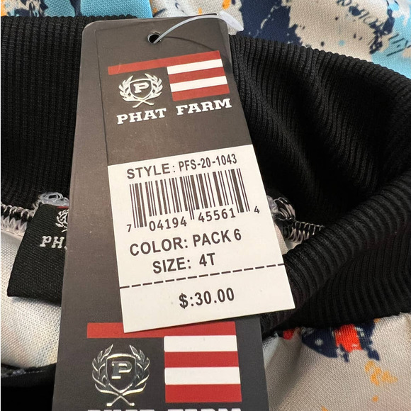 New Phat Farm Boys Shorts with Multicolored Graffiti Print Size 4T - Picture 5 of 6